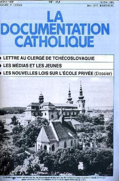 LA DOCUMENTATION CATHOLIQUE N 10 Lettre Au Clerg De Tch Coslovaquie