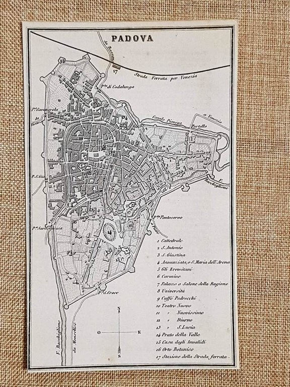 Rara Ed Antica Pianta Topografica Padova Anno 1871 Ferdinando Artaria E