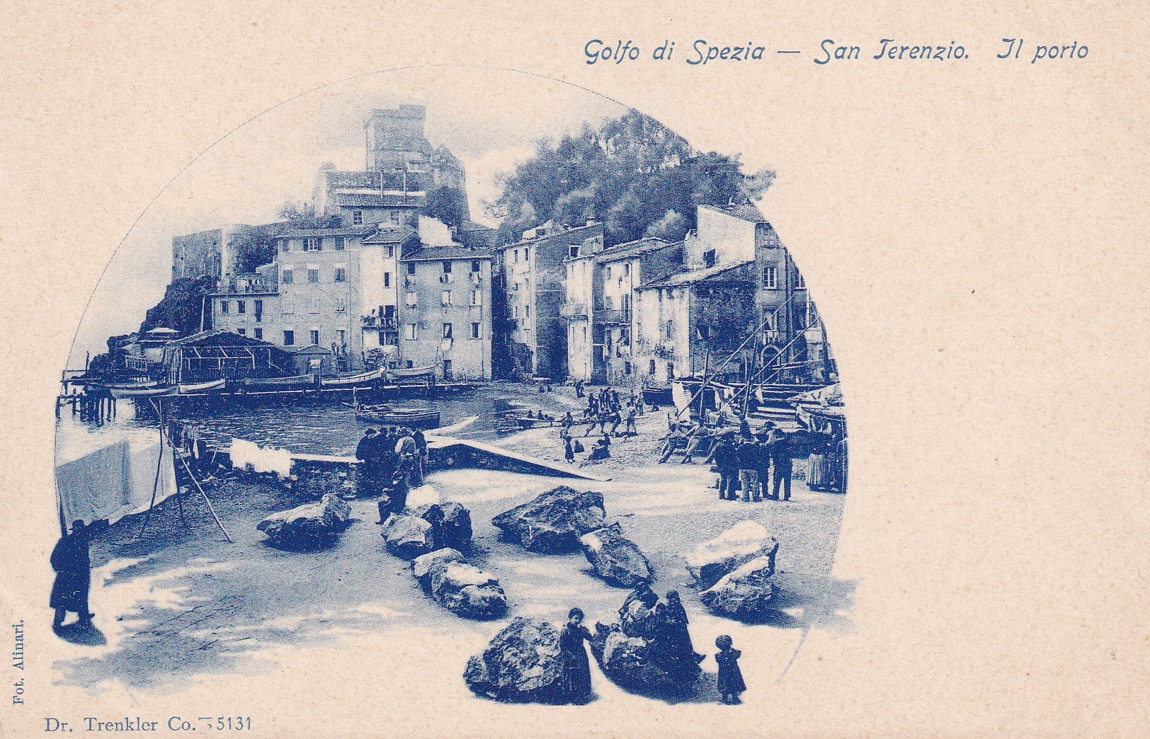 Cartolina Golfo di Spezia - San Terenzio. Il porto.