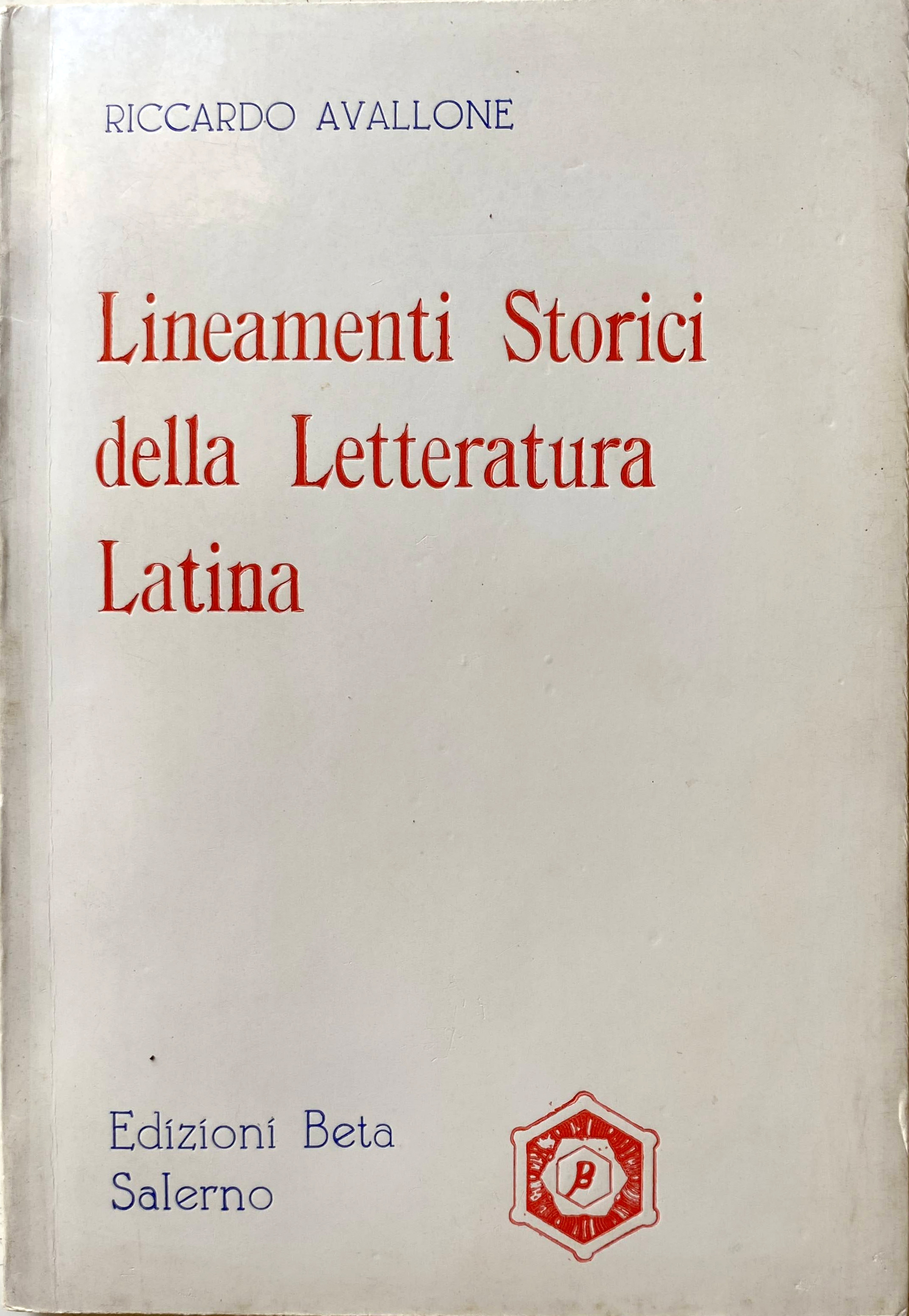 LINEAMENTI STORICI DELLA LETTERATURA LATINA