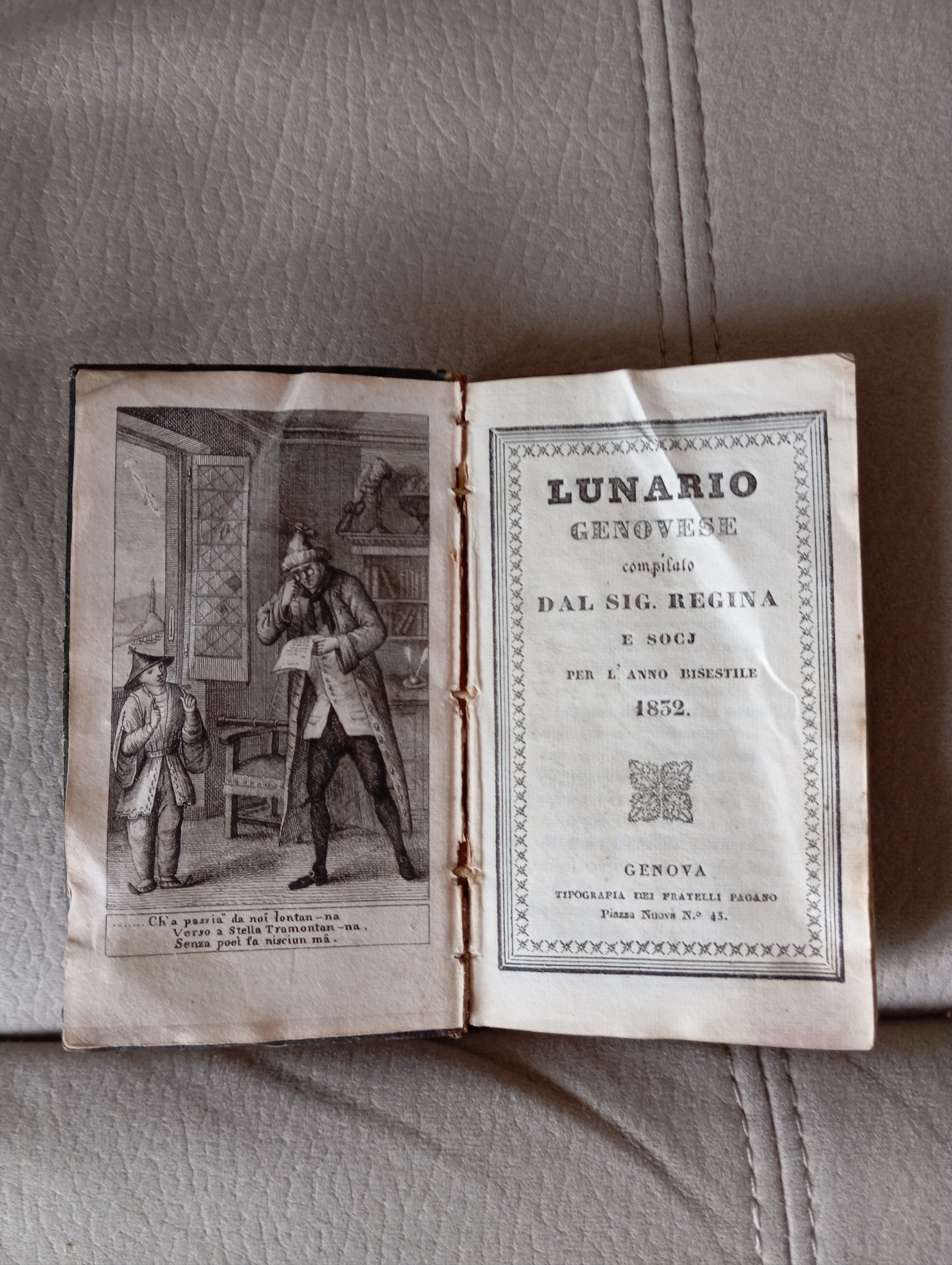 Lunario genovese per l'anno bisestile 1832