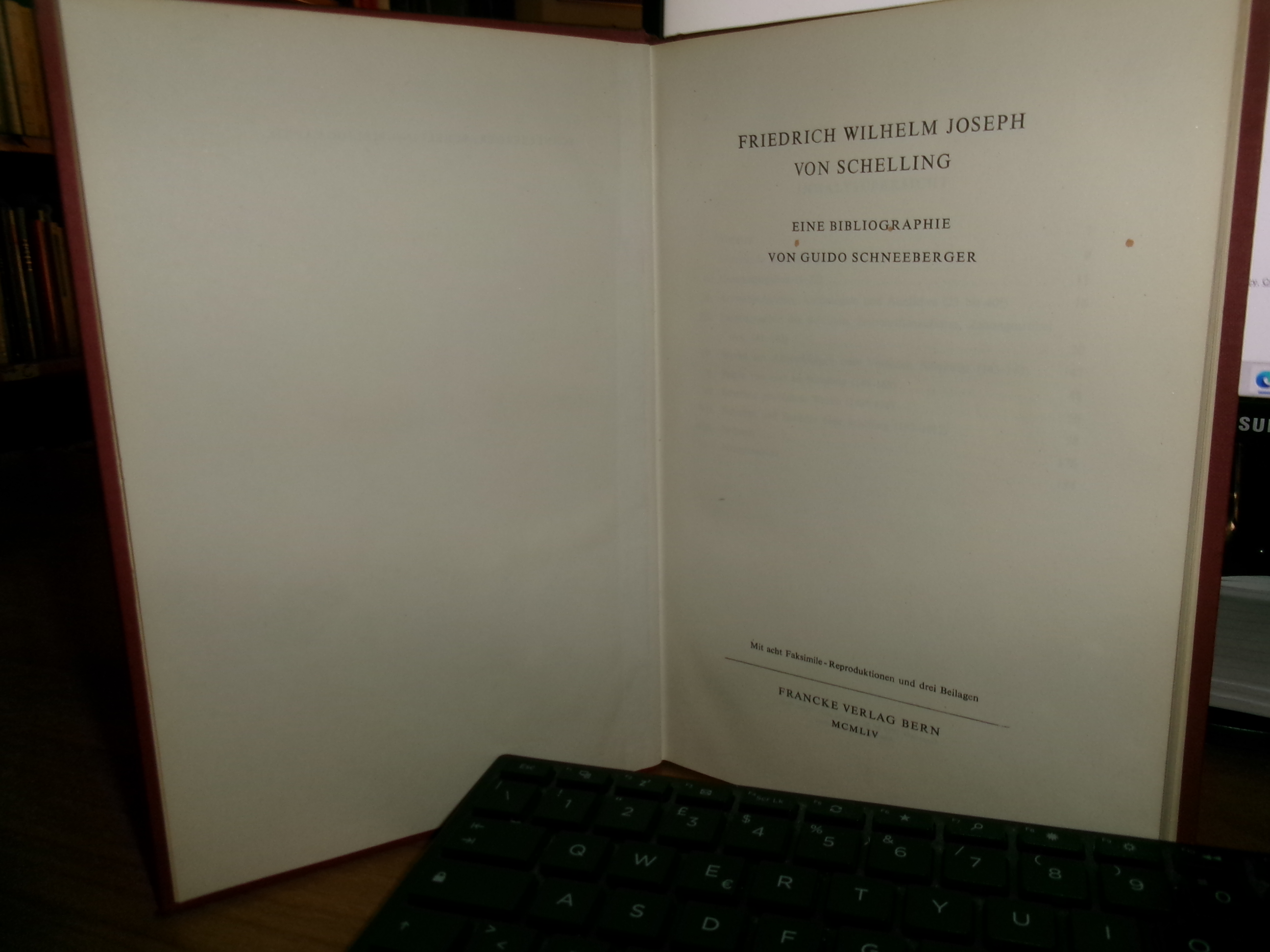Schneeberger Guido. Friedrich Wilhelm Joseph von Schelling. Eine Bibliographie