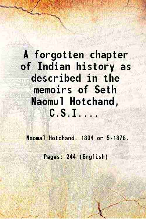 A forgotten chapter of Indian history as described in the …
