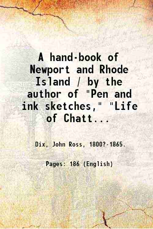 A hand-book of Newport and Rhode Island / by the …