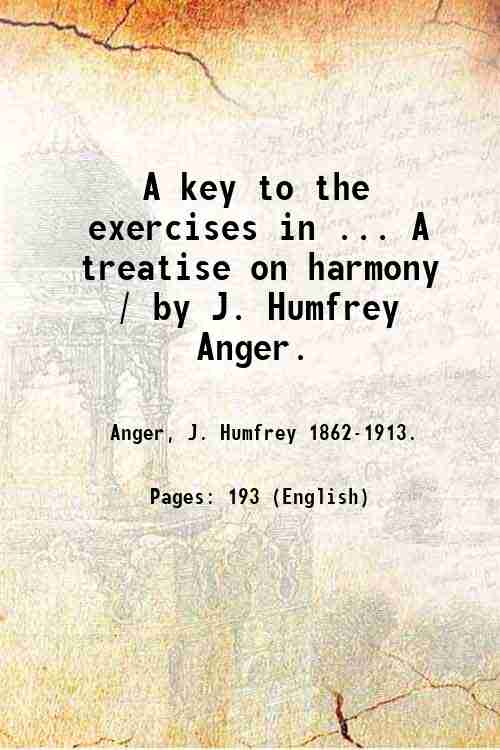 A key to the exercises in . A treatise on …