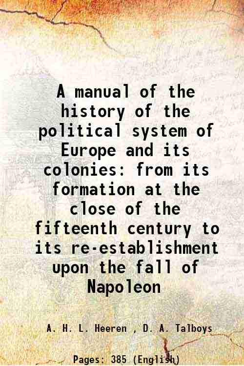 A manual of the history of the political system of …