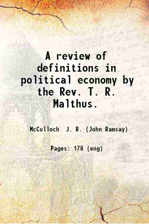 A review of definitions in political economy, by the Rev. …