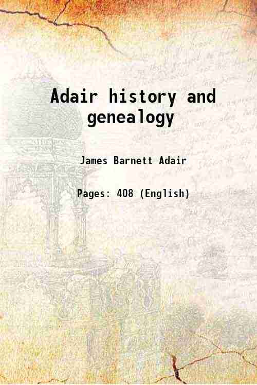 Adair history and genealogy 1924