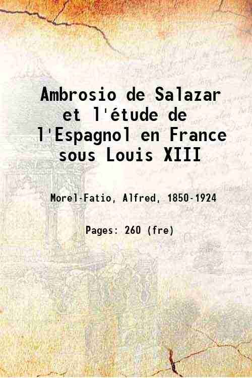 Ambrosio de Salazar et l'Ètude de l'Espagnol en France sous …