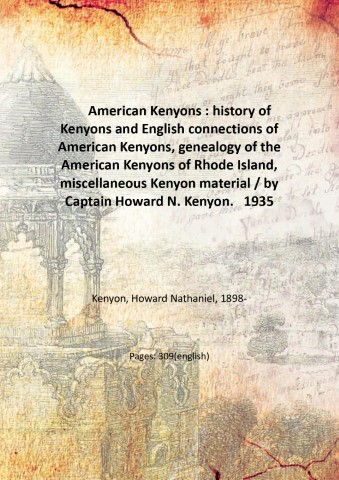 American Kenyons : history of Kenyons and English connections of …