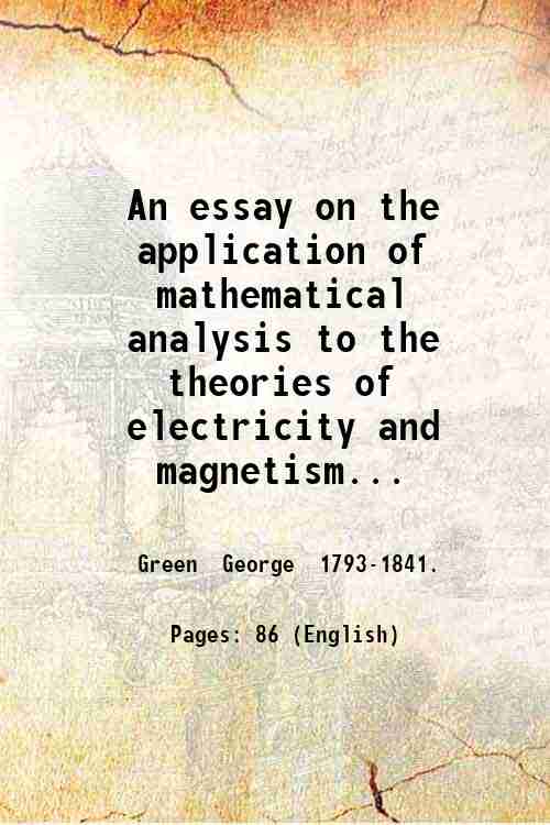 An essay on the application of mathematical analysis to the …