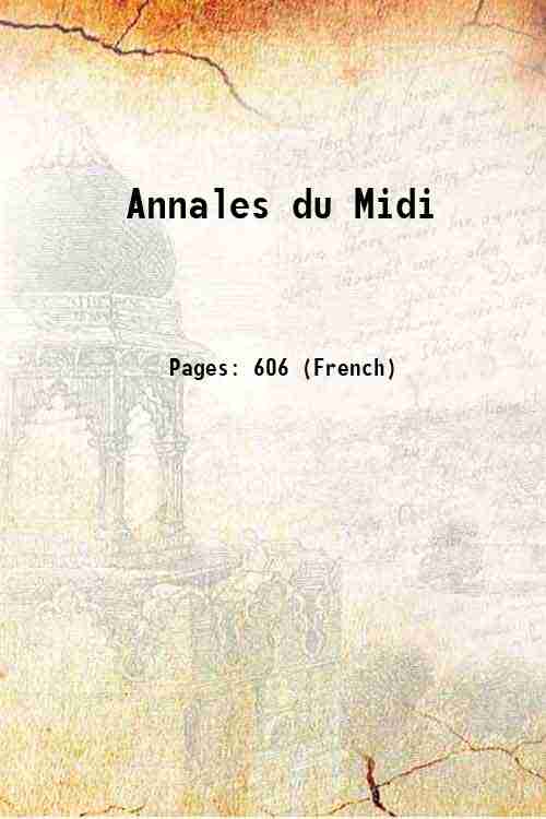 Annales du Midi Volume 19 1907