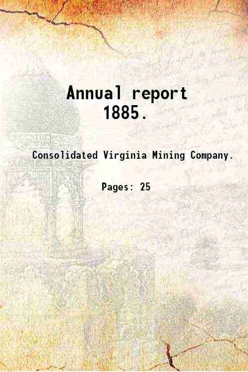 Annual report 1885. Volume 1885 1885