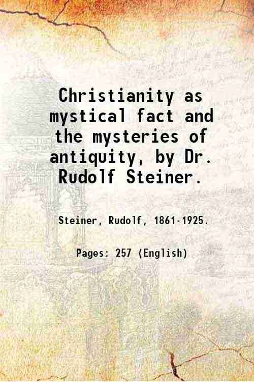 Christianity as mystical fact and the mysteries of antiquity, by …