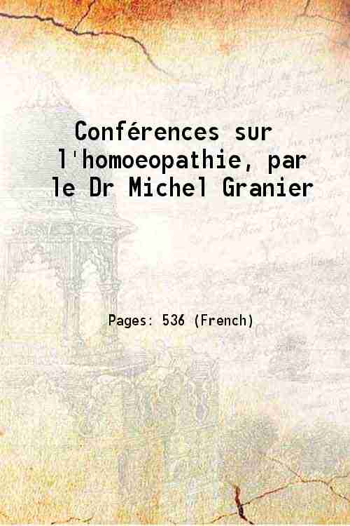 ConfÈrences sur l'homoeopathie 1858