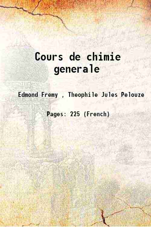 Cours de chimie generale 1850