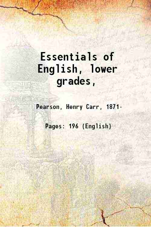 Essentials of English, lower grades, 1921