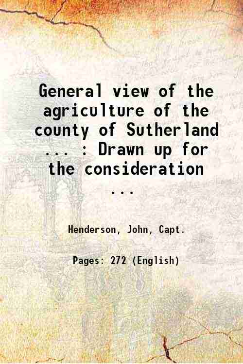 General view of the agriculture of the county of Sutherland …