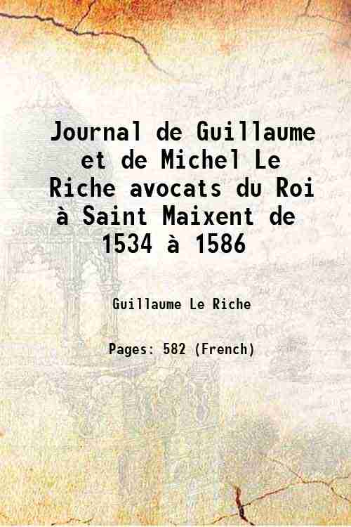 Journal de Guillaume et de Michel Le Riche avocats du …