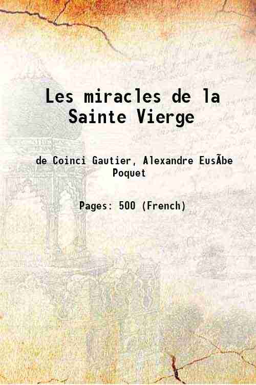 Les miracles de la Sainte Vierge 1857