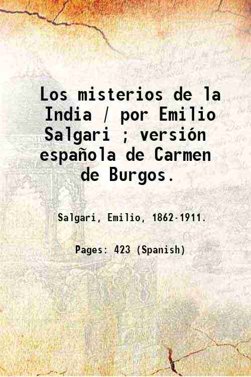 Los misterios de la India / por Emilio Salgari ; …