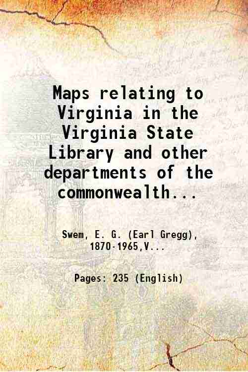 Maps relating to Virginia in the Virginia State Library and …