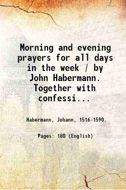 Morning and evening prayers for all days in the week …