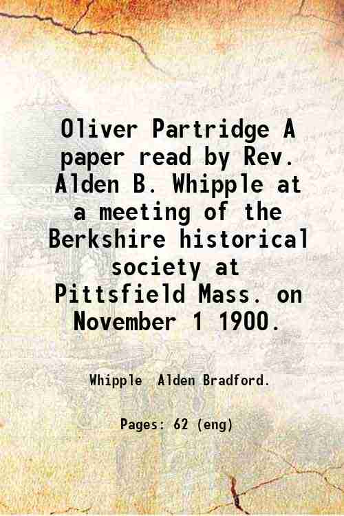 Oliver Partridge 1909