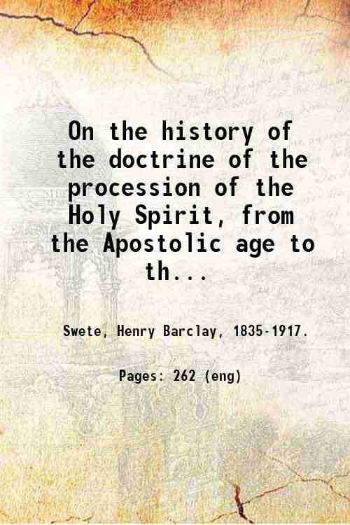 On the history of the doctrine of the procession of …