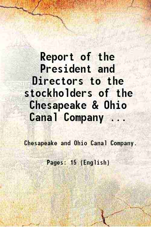 Report of the President and Directors to the stockholders of …