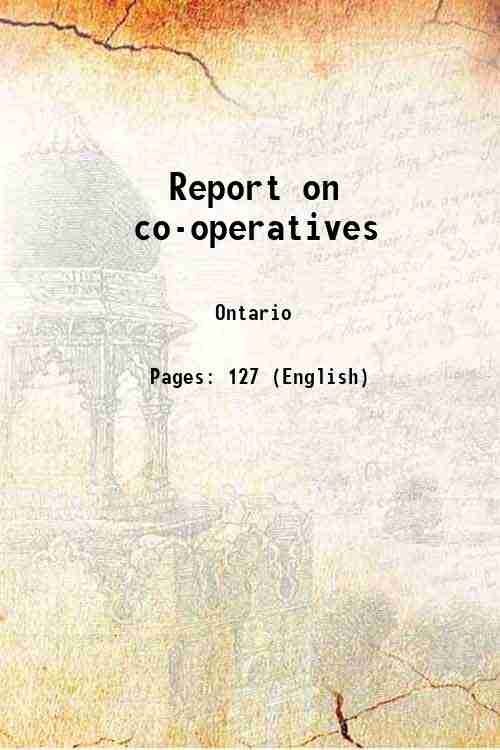 Report on co-operatives 1971