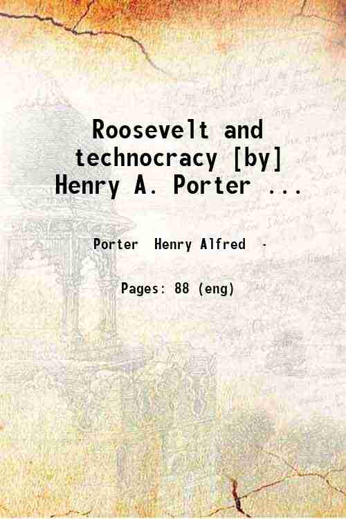 Roosevelt and technocracy 1932