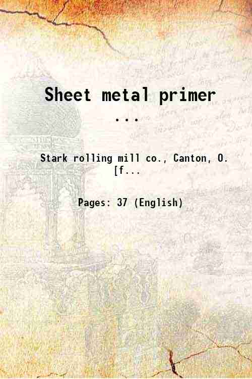 Sheet metal primer . 1920