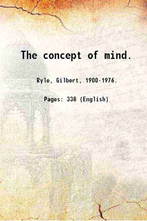 The concept of mind. 1950
