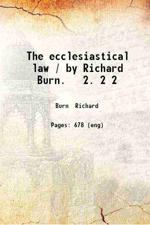 The ecclesiastical law. Volume 2 1842