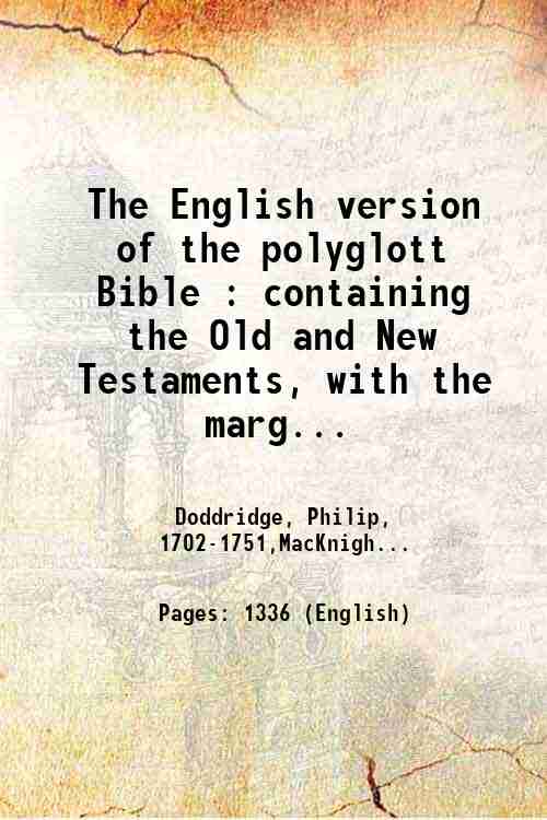 The English version of the polyglott Bible : containing the …