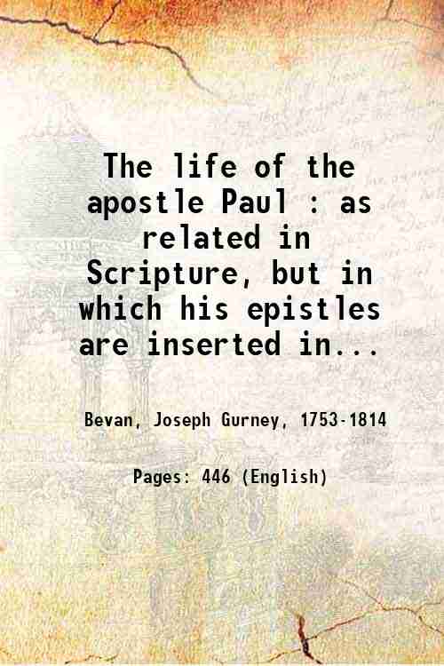 The life of the apostle Paul : as related in …