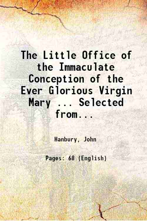 The Little Office of the Immaculate Conception of the Ever …