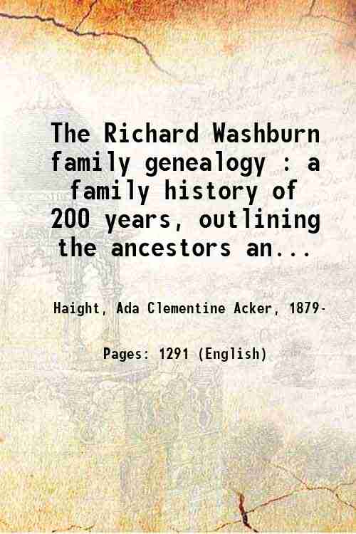 The Richard Washburn family genealogy : a family history of …