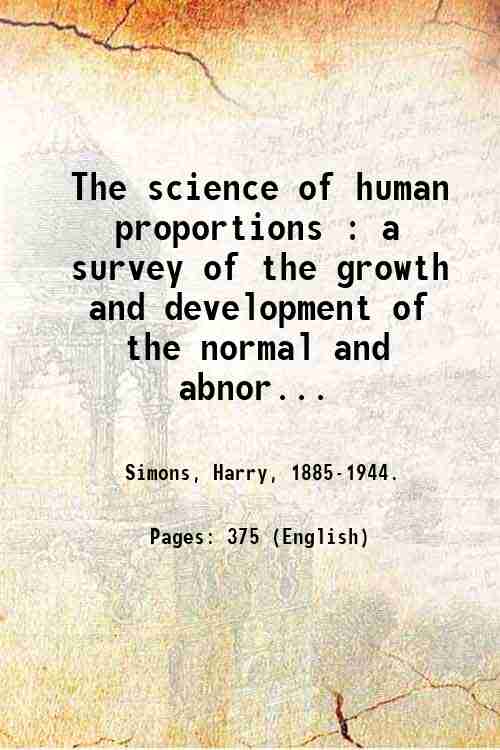 The science of human proportions : a survey of the …