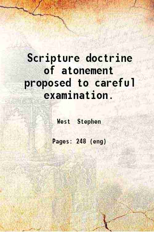 The Scripture doctrine of atonement 1809