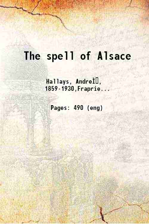 The spell of Alsace 1919