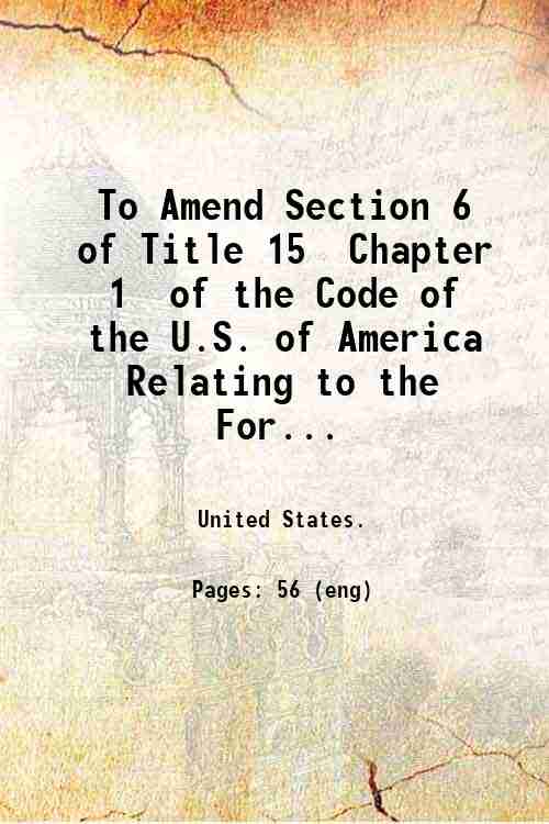 To Amend Section 6 of Title 15 Chapter 1 of …