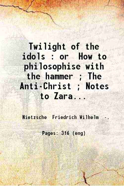 Twilight of the idols Volume 16 1911