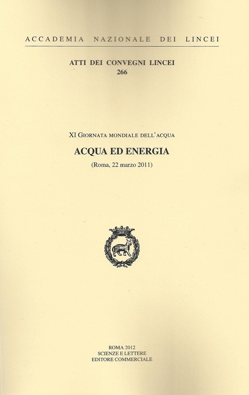 Acqua ed energia, Roma, Accademia Nazionale dei Lincei, 2012