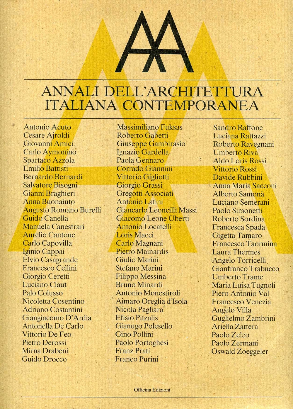 Annali dell'architettura italiana contemporanea (1988-1989), Roma, Officina Edizioni, 1991