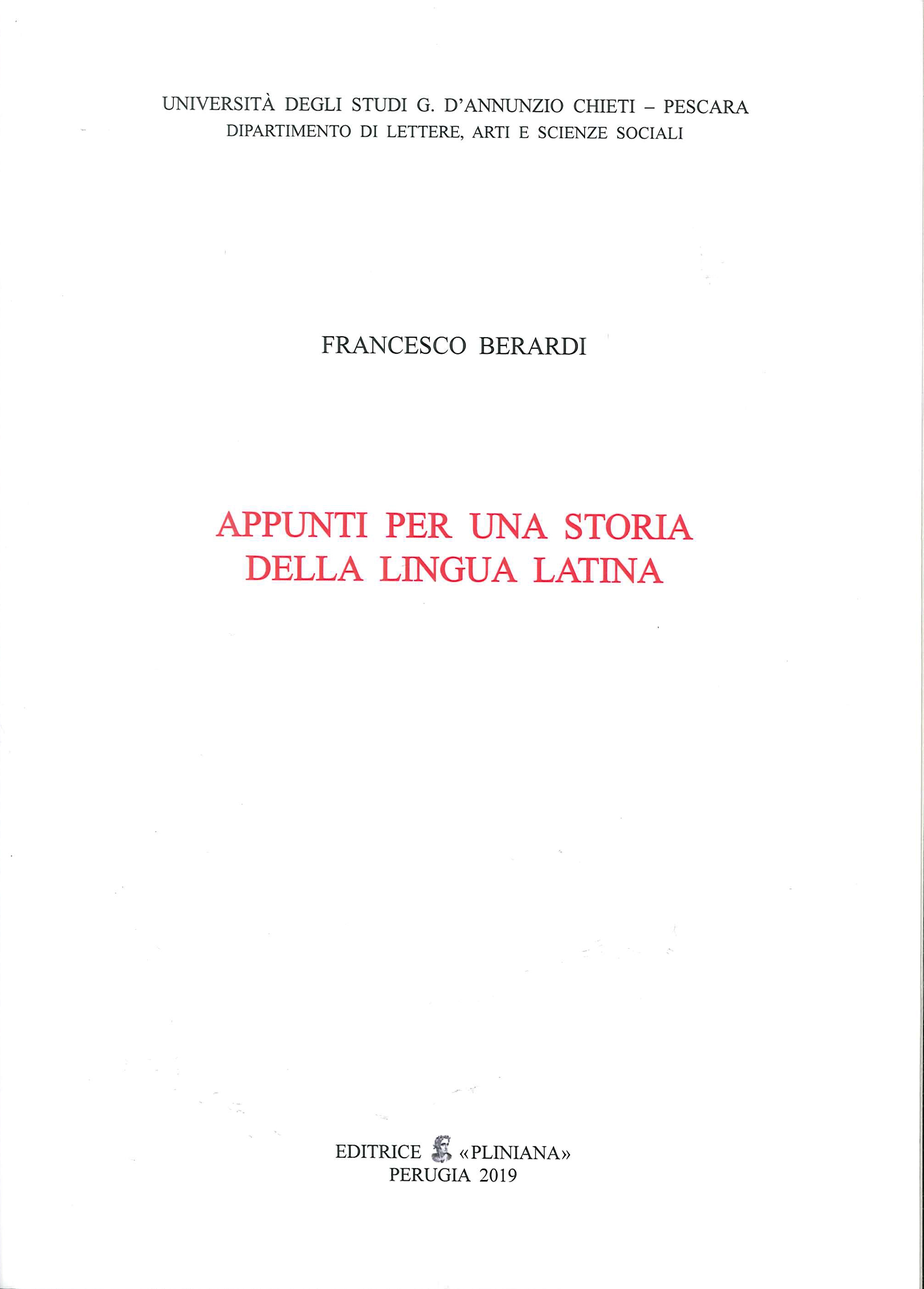 Appunti per una Storia della Lingua Latina, Selci di San …