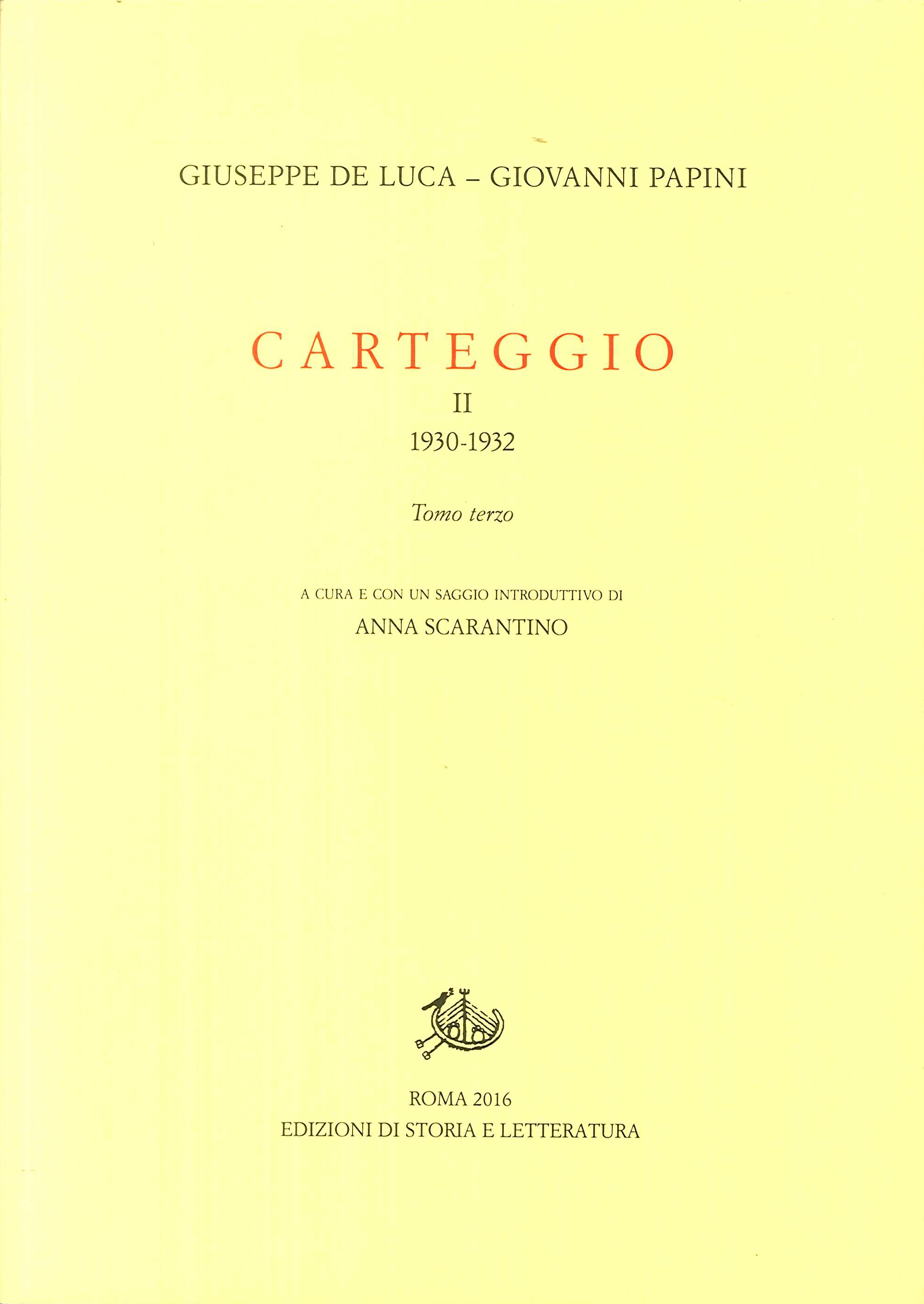 Carteggio. Vol. 2/3: 1930-1932