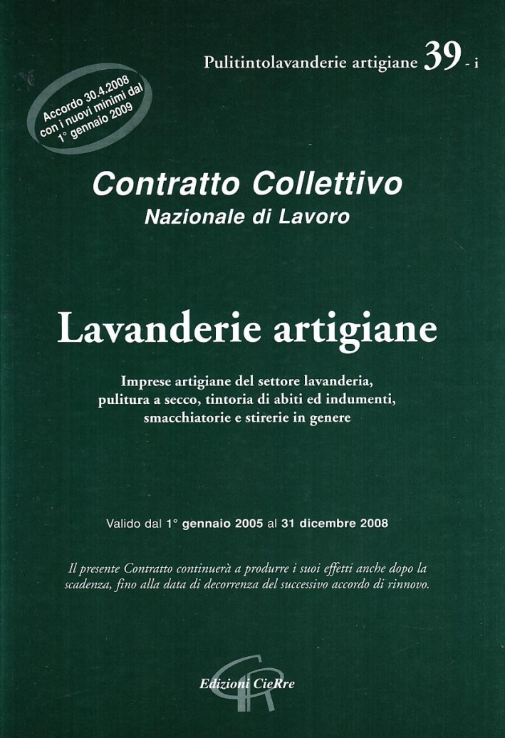 CCNL lavanderie artigiane, Roma, CieRre, 2009
