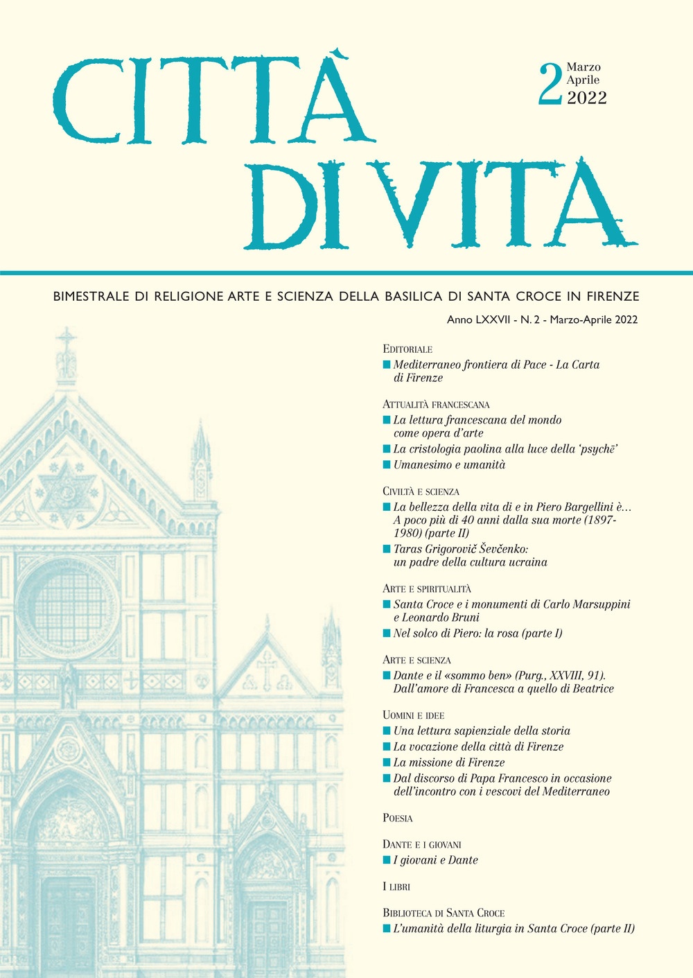 Città di vita (2022). Vol. 2 Bimestrale di religione Arte …